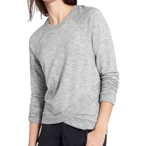 Athleta Criss Cross Sweatshirt - Grey Heather XXS